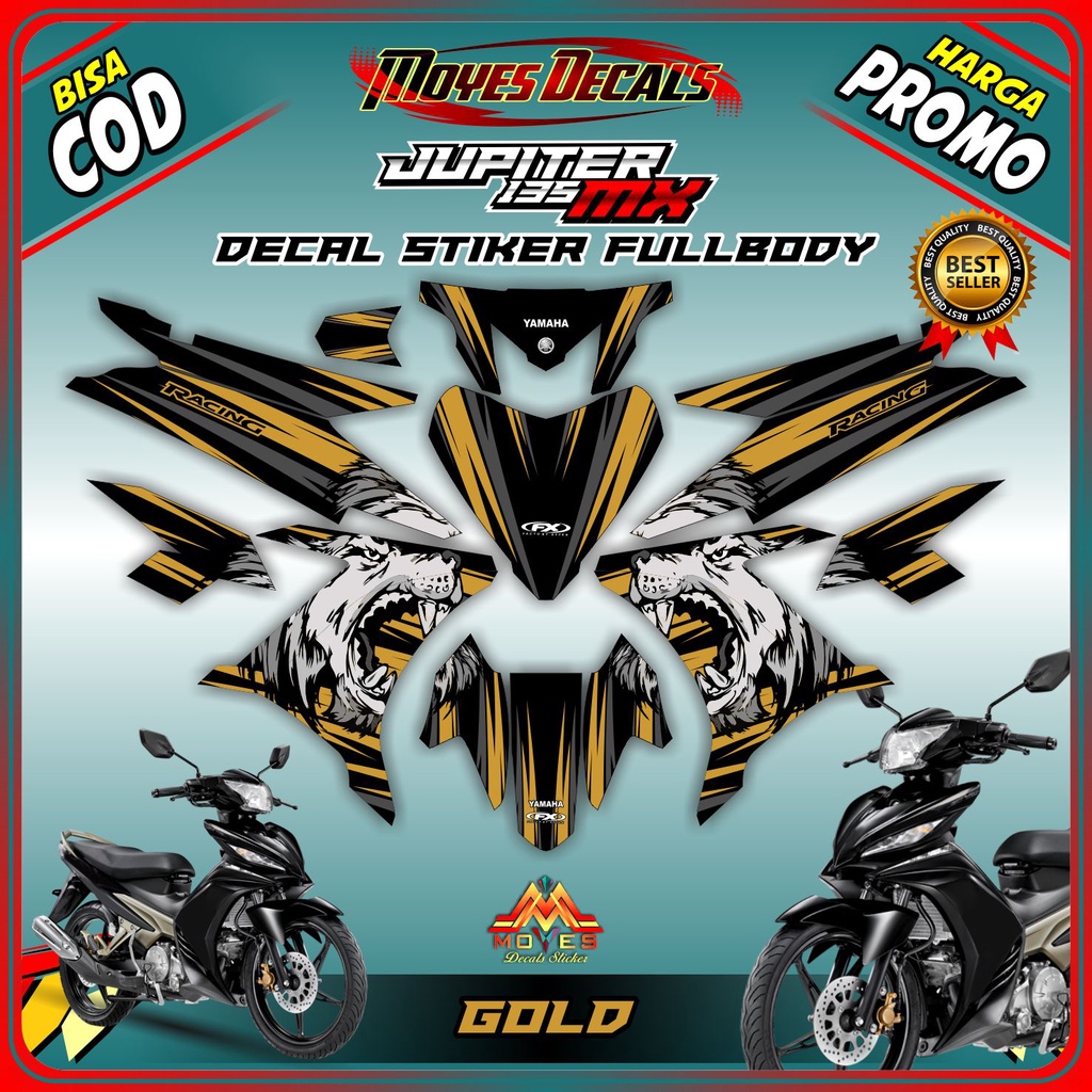 decal sticker jupiter mx 135 new decal stiker jupiter mx 135 new full body srigala gold - spec C