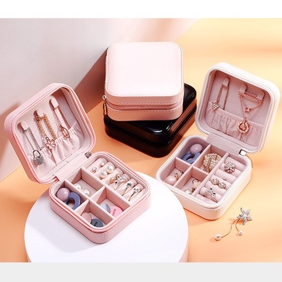 Kotak Perhiasan Jewelry Box Tempat Penyimpanan Cincin Kalung Anting Travel Size