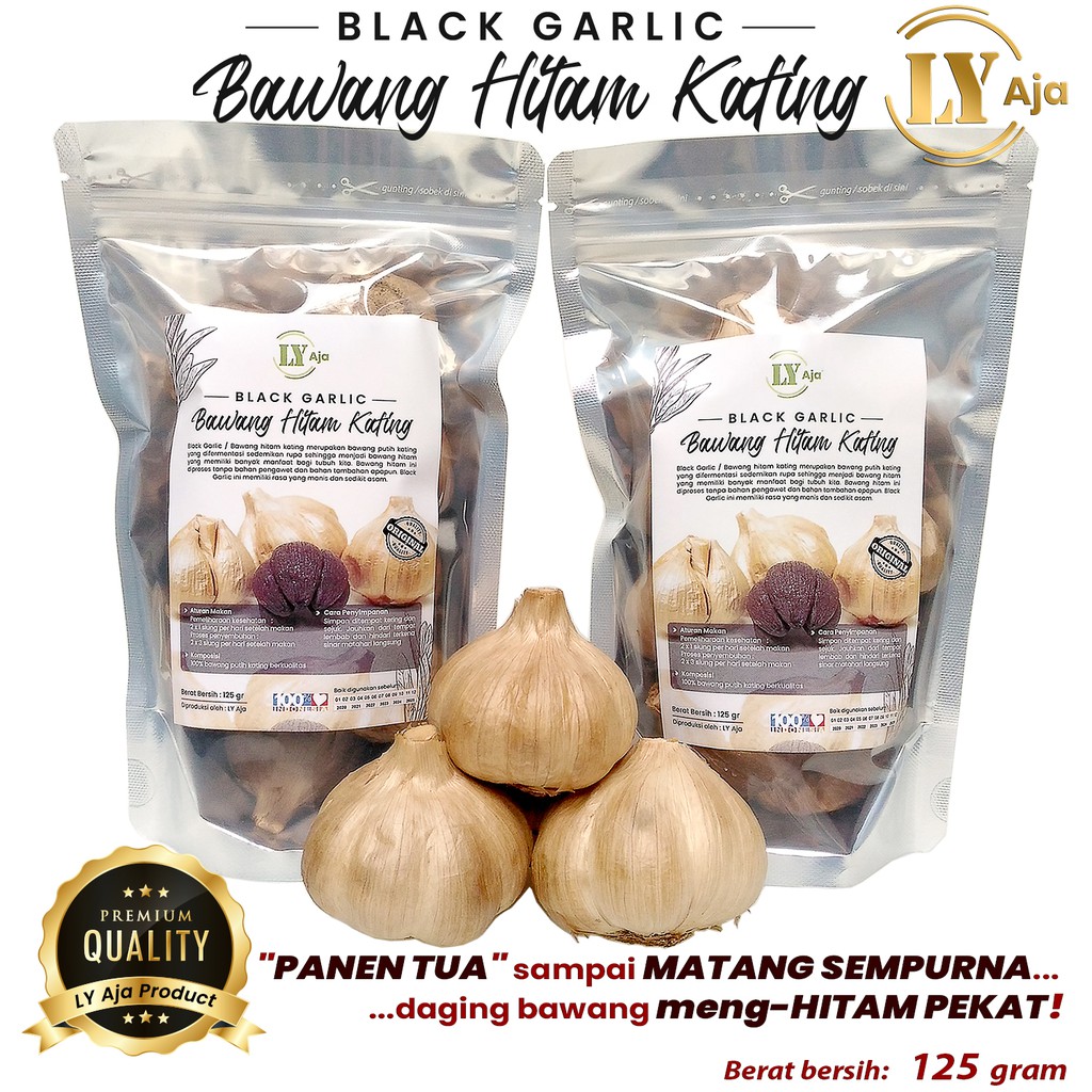 Bawang Hitam Kating Black Garlic Sweet Bulbs LY Aja 125 Gram Ekonomis 125 Gr