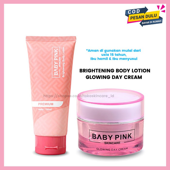 Babypink Skincare Brightening Body Lotion &amp; Glowing Day Cream | Ecer Original Aman Resmi BPOM