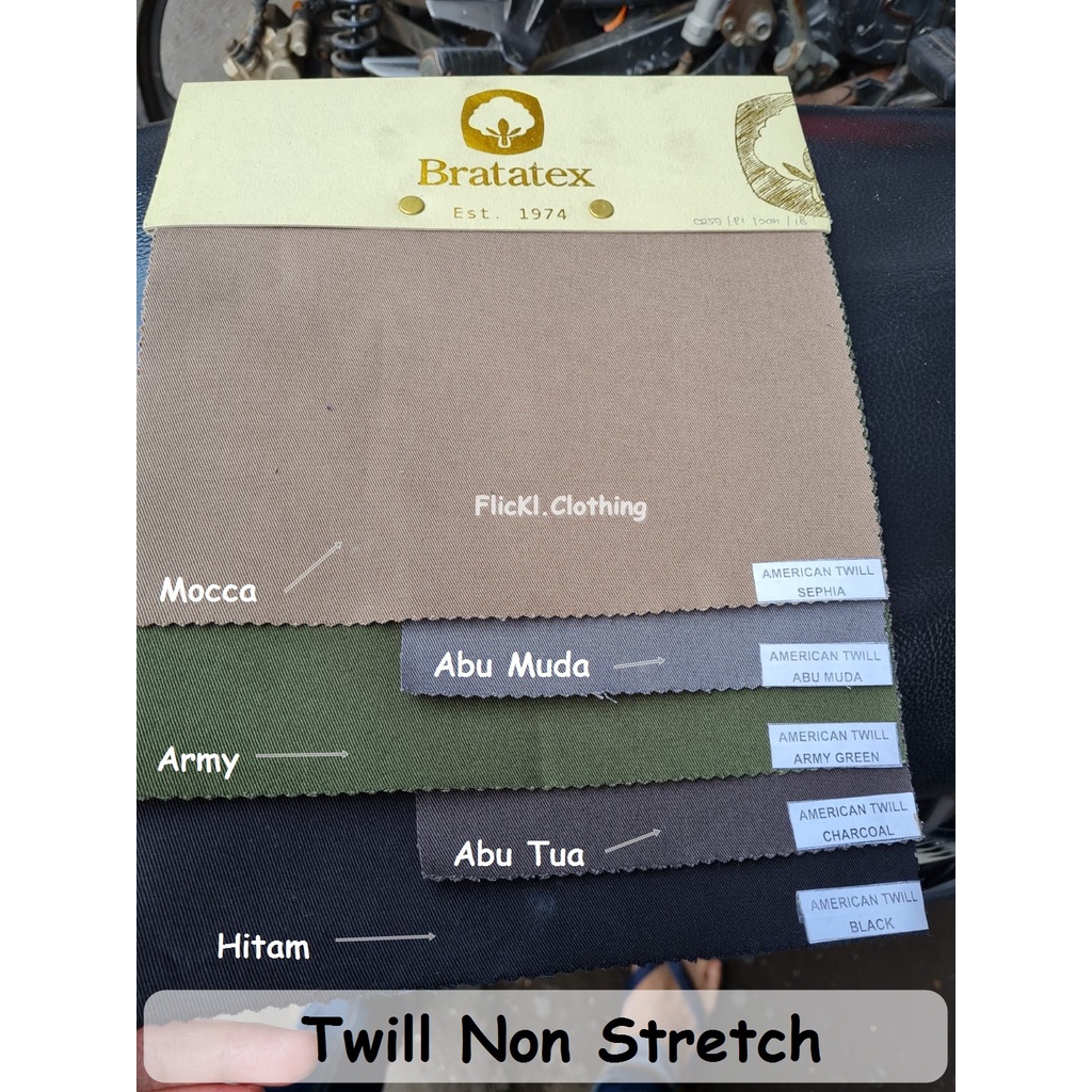 Bahan Kain Twill 2010 Katun Chino Twill American AMT Tidak Melar Non Stretch Rollan