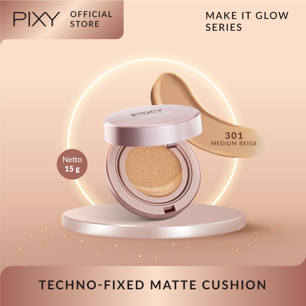 Pixy Make It Glow Techno-Fixed Matte Cushion X-Fine Technology SPF 50+ &amp; PA+++ (Full/Refill)