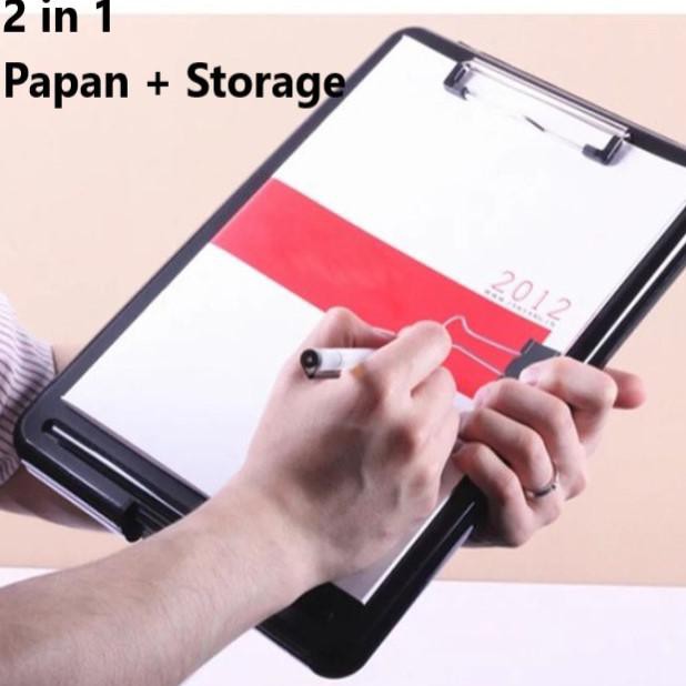 

Promo Awal tahun Triple W 2 in 1 Clipboard + Storage Alas Papan Ujian Jalan Tulis Clip Big Sale