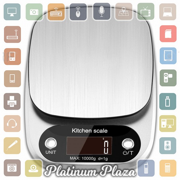 Taffware Digipounds Timbangan Dapur Digital Kitchen Scale 10kg 1g - Z2S - Silver`HUZIL0-