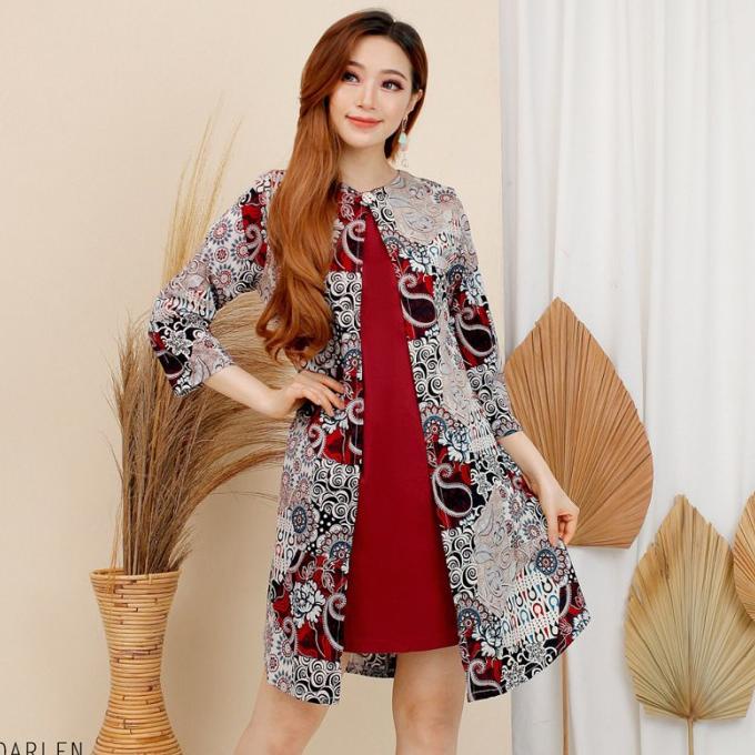 Darlen Top Super Jumbo - Dress Batik Jumbo Wanita Terusan Wanita