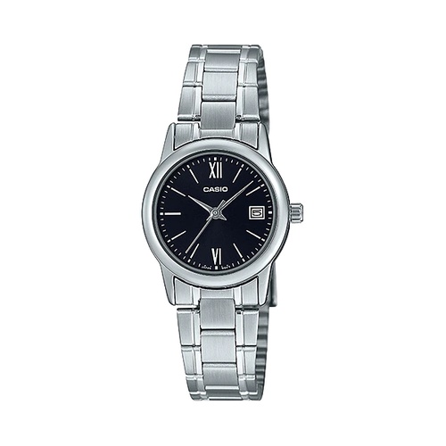 Casio Original LTP-V002D-1B / LTP-V002D-4B 2B3 Jam Tangan Wanita  Rantai Stainless Steel Silver