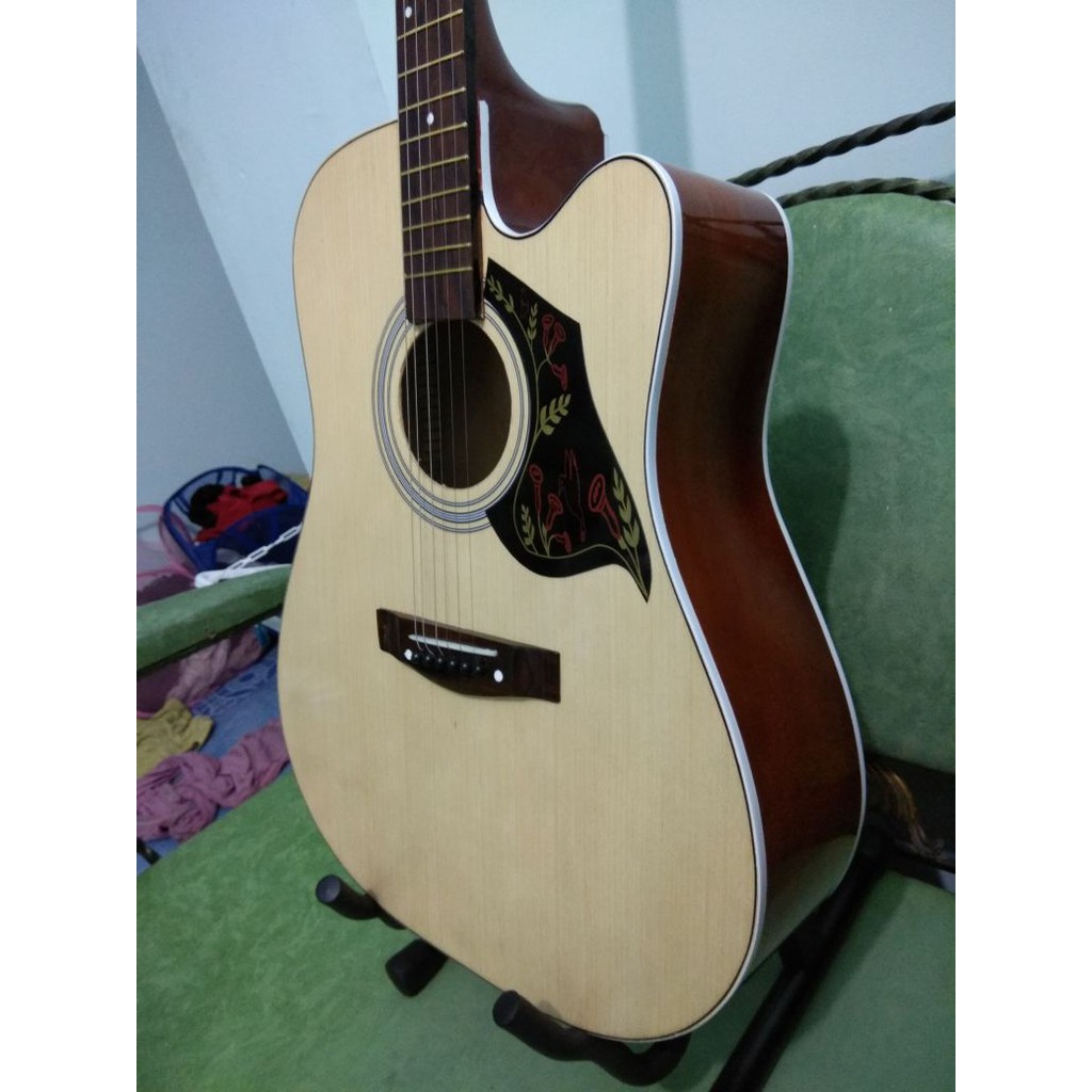 Gitar Akustik Merk Yamaha Jumbo Sunkay Natural Tipe F1000 Buat Pemula Senar String Jakarta Murah