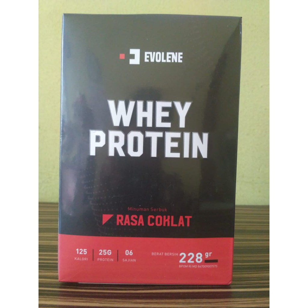 Evolene Whey Protein Untuk 228 Gram (6 sachet) BPOM HALAL MUI EVOWHEY SUPLEMEN DIET