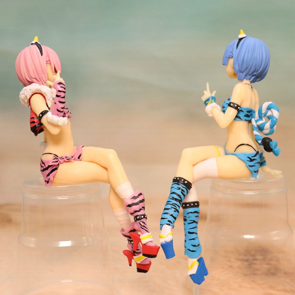 MXBEAUTY Japanese Anime Re Life In A Different World From Zero Girl Action Figure Ram Anime Figure Rem Action Figure Collection Model Rem Toys Gifts 16cm Model Toys Gift Doll Anime Figure Noodle Stopper Figure/Multicolor