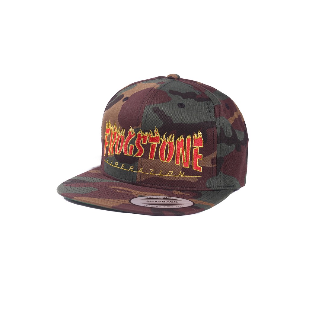FC CAMO FLAME SNAPBACK ORIGINAL FROGSTONE CLOTH BY FLEXFIT PREMIUM CLASSIC SNAPBACK