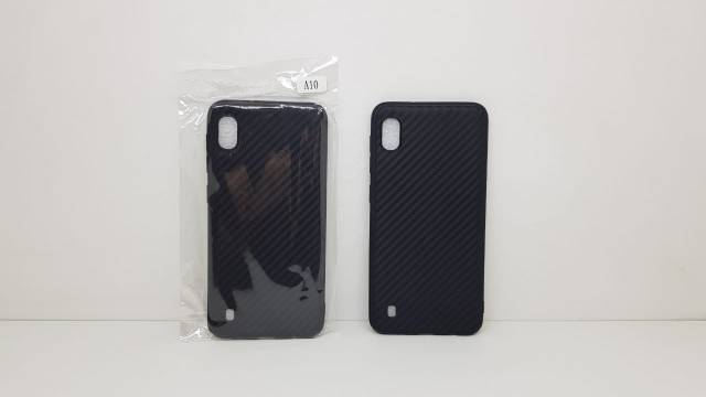 Soft Case Samsung A10 6.2 inchi Black TPU Fiber Carbon Samsung Galaxy A10 Casing Samsung A105