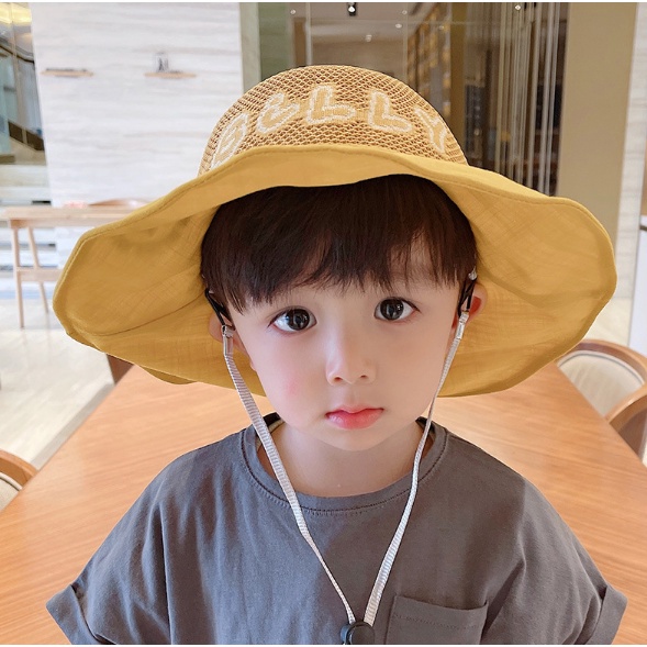 Topi Bucket Anak Laki Laki Perempuan Aksen BILLY Bordir Smile Ada Tali Aksesoris fashion pakaian HTY