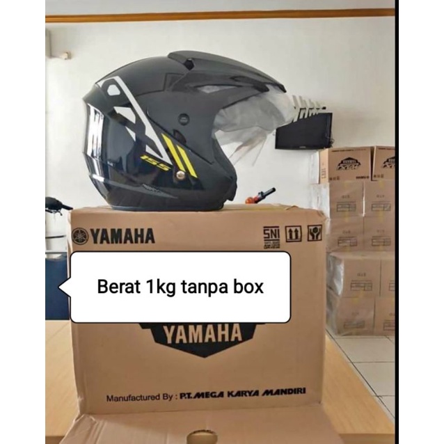 RAR Helm Yamaha Aerox Original Hitam Glossy Hijau Putih