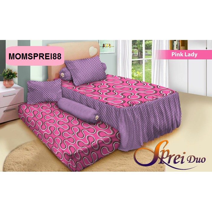 SPREI FATA DUO BED SORONG 2IN1 MOTIF DEWASA PINK LADY 120x200