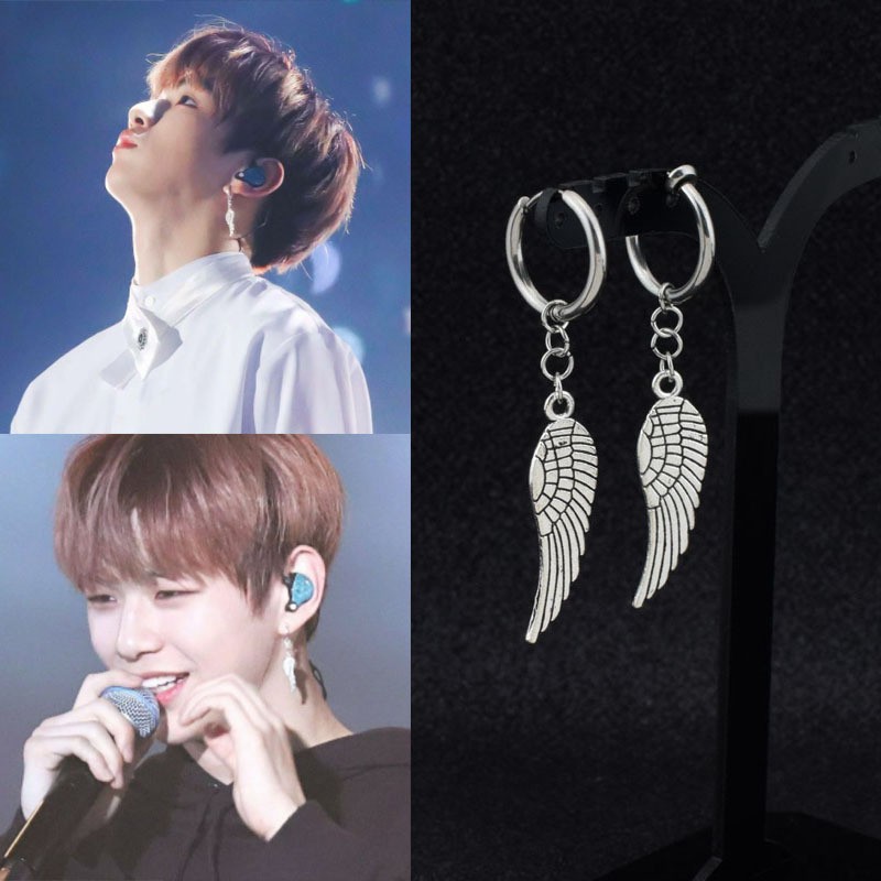 Anting Tusuk Bentuk Sayap Malaikat KPOP Wanna One Simpel