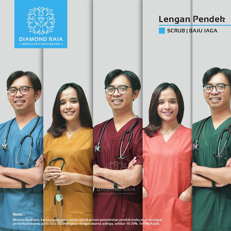 Setelan Baju Jaga Lengan Pendek 02| Scrub | Baju OK OKA | Baju Medis | Baju Dokter | Baju Perawat