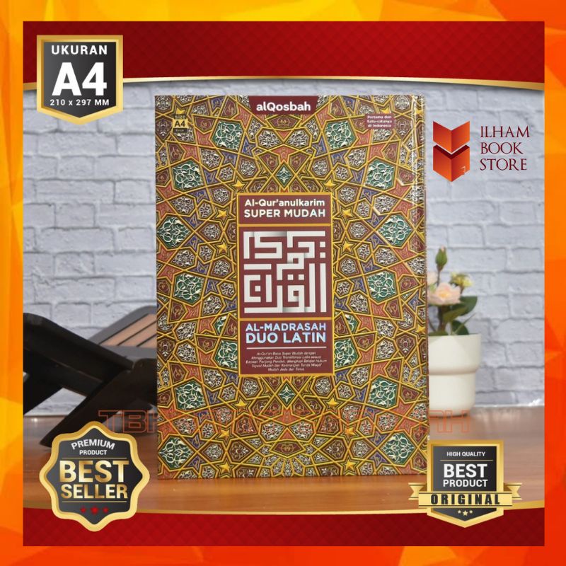 A4 | AlQuran Al Madrasah Duo Latin A4 Besar Jumbo Alqosbah | Al Quran Latin dan Terjemah | Al-Quran 