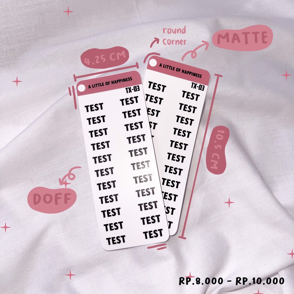 

TX-03 Test Sticker | A Little of Happiness Planner Deco Sticker