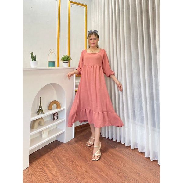 MIDI DRESS CRINKLE // MIDI DRESS TERBARU ORIGINAL PREMIUM