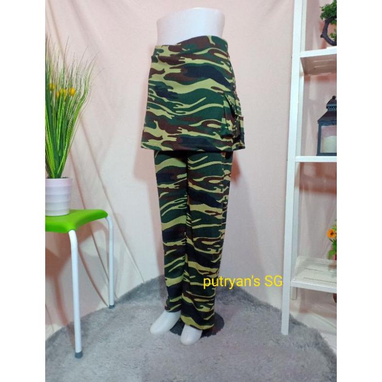 Celana Senam Rok Kantong Loreng