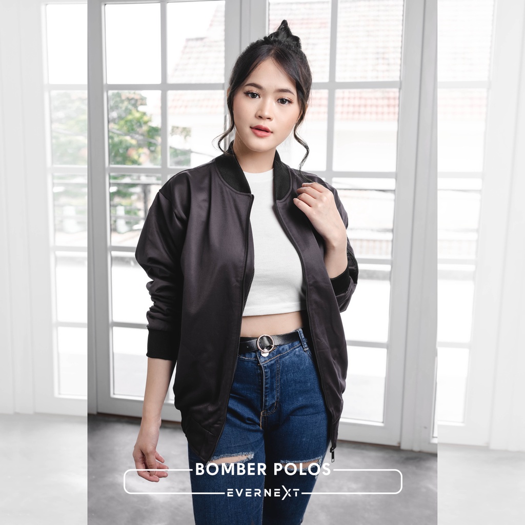 Jaket BOMBER POLOS Cewek Casual Wanita