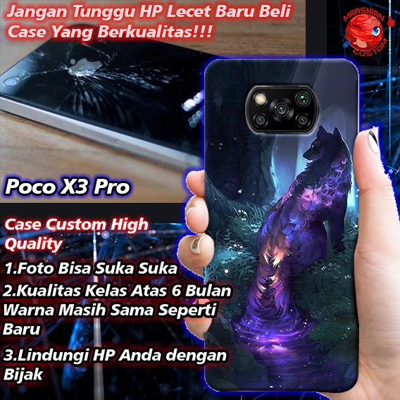 Case Custom Poco X3 Pro  Kualitas High Grade Gambar Sendiri / Banyak Pilihan Bahan / Luxury Glass Ca