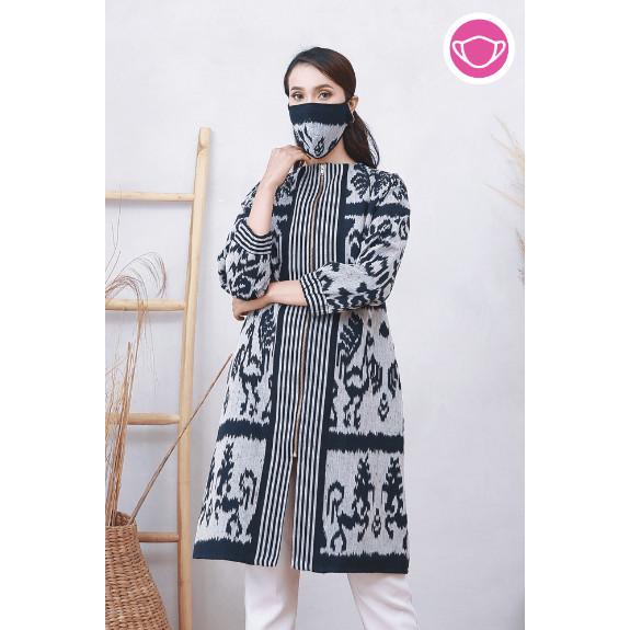 Maja Lurik T0622,Baju Atasan Blouse Batik Wanita Modern Nona Rara