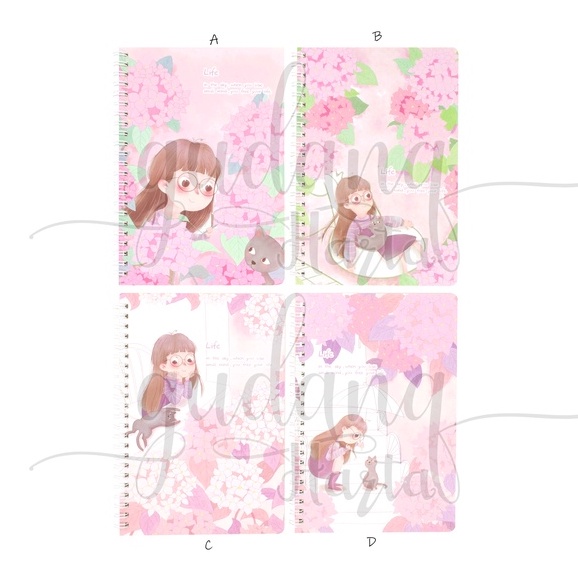 

GCC Notebook A5 Spiral Cat Lady Sakura Buku Cewek Dan Kucing 308833