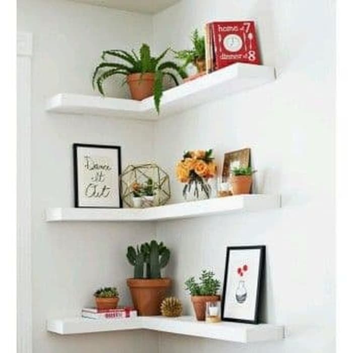 RAK DINDING IKEA LAIVA DAN IKEA EKBY STODIS/Rak dinding Tempel Minimalis Rak Sudut pojok MURA