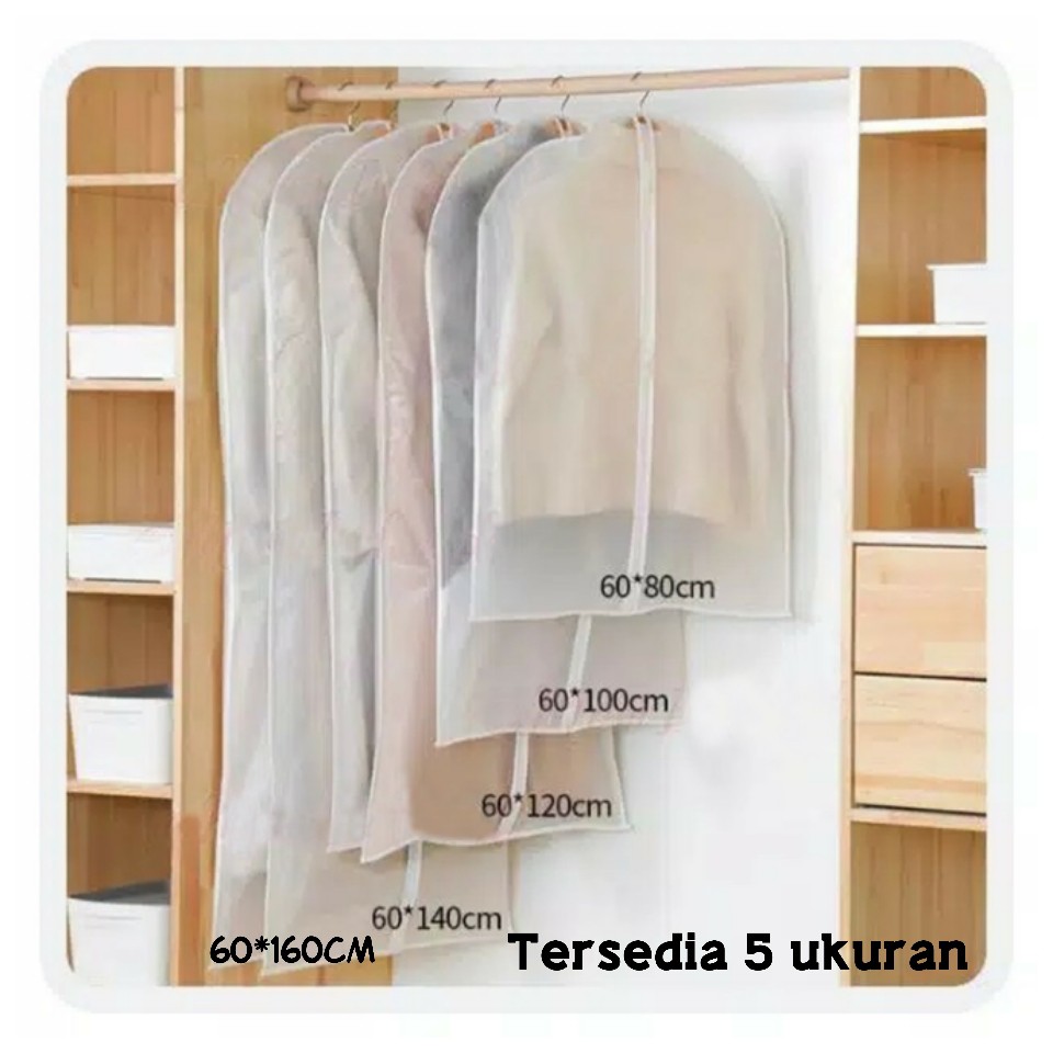 Cover Baju Pakaian Jas PEVA Anti Air Penutup Pakaian Gaun Jas Cover Pelindung Jas Gaun Anti Debu