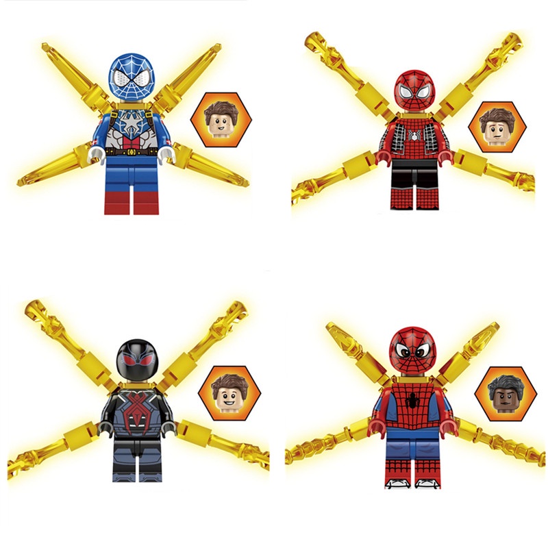 1pc Mainan Puzzle Balok Bangunan Minifigure Model Marvel Spiderman Bahan ABS Untuk Hadiah Anak