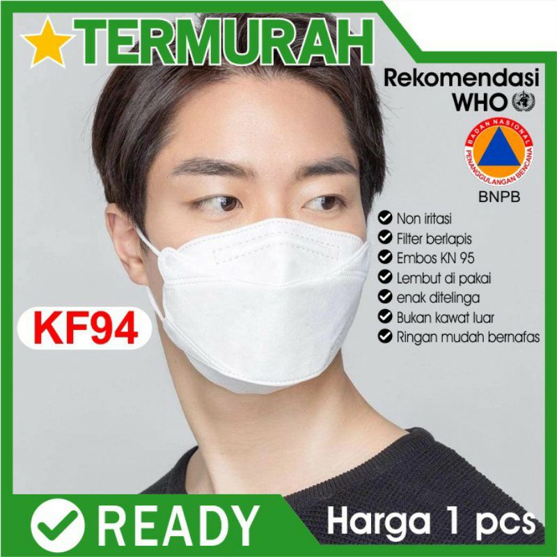 Masker KF94 Korea warna KF 94 evo 4D PLUS MASK Earloop convex plusmed ecer satuan