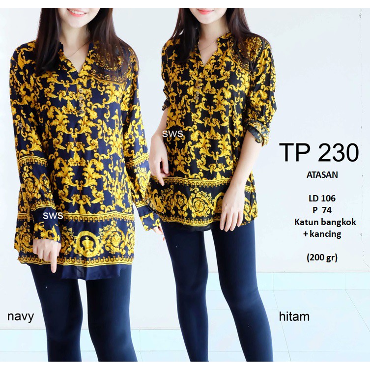 TP230 - BAJU ATASAN KATUN MOTIF WANITA BUSUI FRIENDLY IMPORT BANGKOK BIGSIZE MODERN MURAH