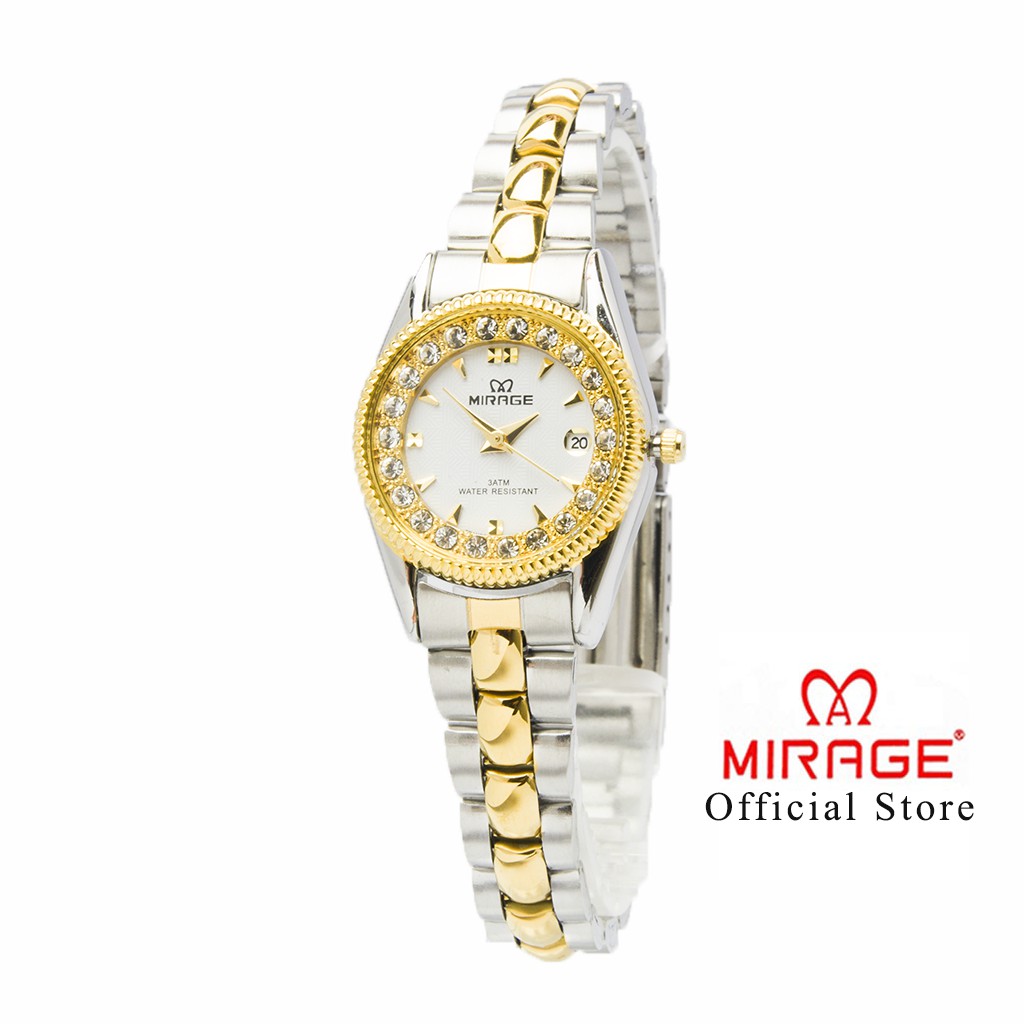 Jam Tangan Mirage wanita Rx permata kombinasi tanggal aktif Garansi Original 1 tahun Anti Karat-4