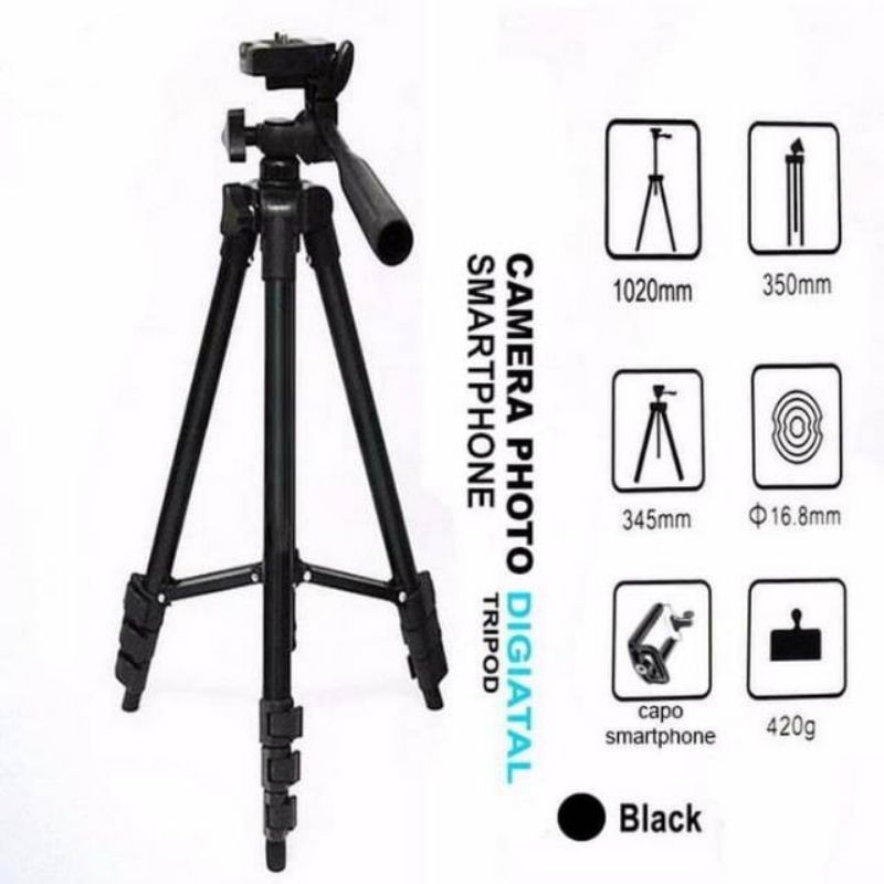 TRIPOD HP / TRIPOD CAMERA BLACK SERIES PANJANG 1 METER PREMIUM QUALITY 3120