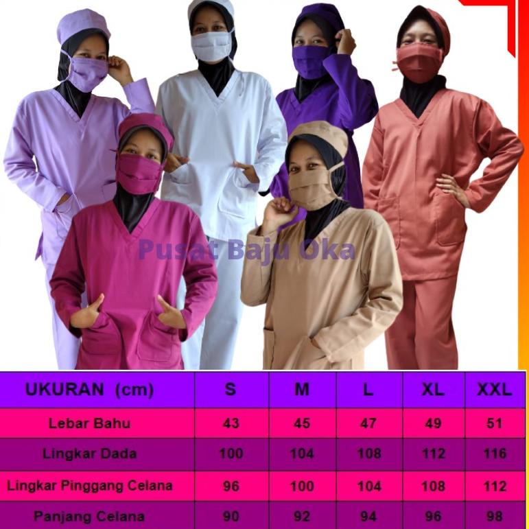 <J-IGO} <✔} Baju OK /Baju Jaga Perawat Baju Ok Lengan Panjang Baju Ok Petugas Medis Baju Jaga Dokter