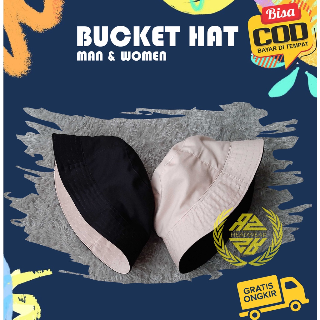 Topi Bucket Hat Model Carrier Bolak Balik (Korea Style)