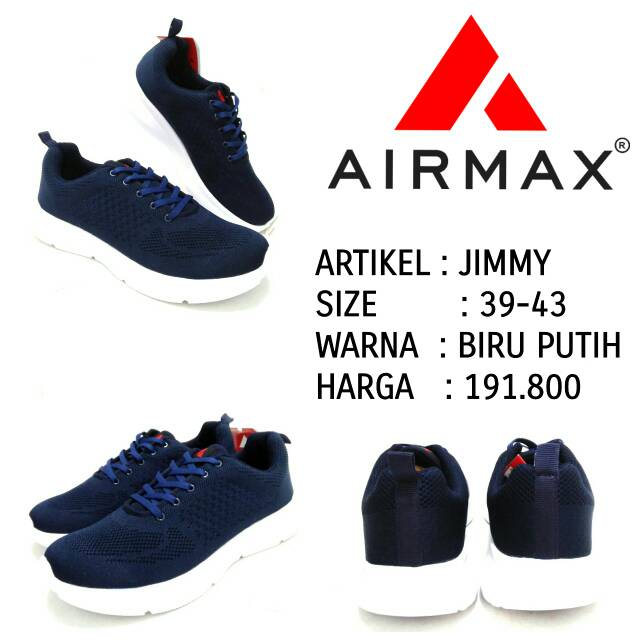 Sepatu cowok by AIRMAX jimmy size 39-43 Terbaru