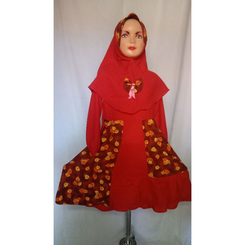 gamis anak motif bunga