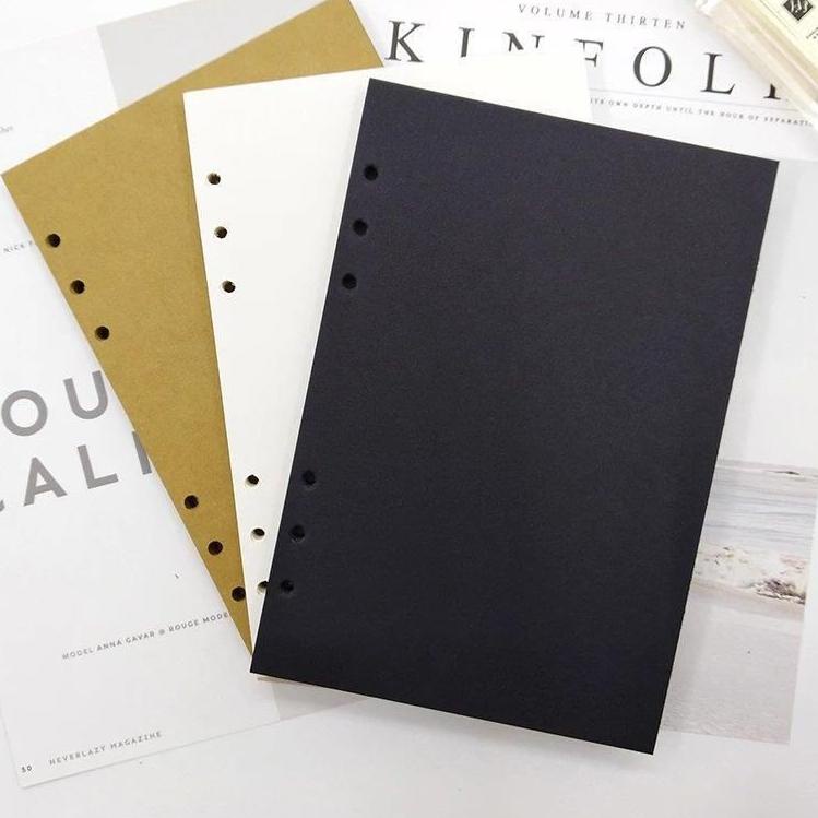 

[KODE 6RD0P] Refill Binder hitam kraft 6 ring A4 B5 A5 A6 40 lembar - isi binder berkualitas［thehanscorner］