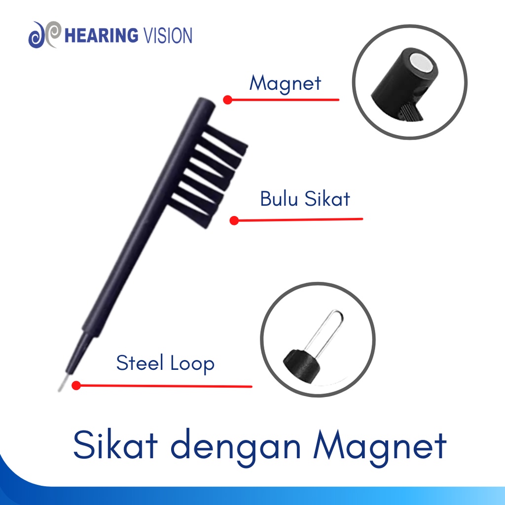 Sikat Alat Bantu Dengar dengan Magnet