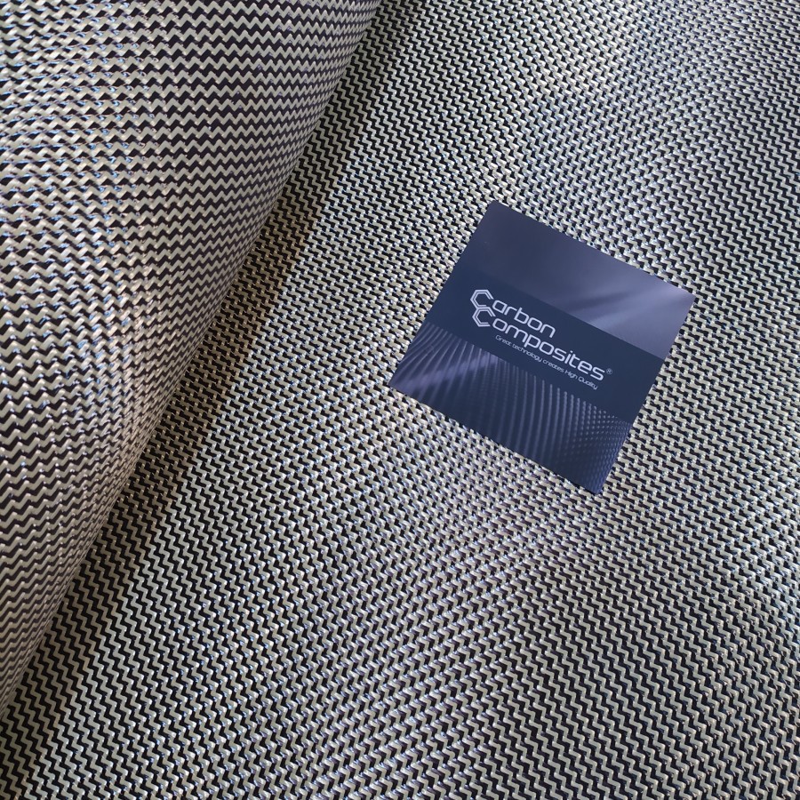 SERAT CARBON FIBER KEVLAR HYBRID YELLOW BLACK / KUNING HITAM