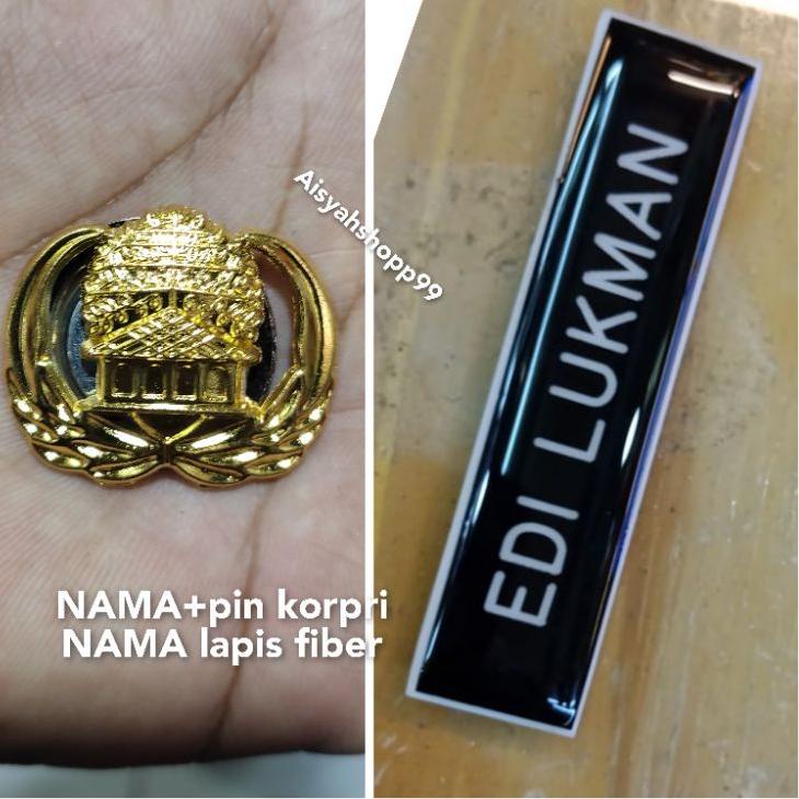 ♣ PAKET HEMAT PIN KORPRI MAGNET+PAPAN NAMA FIBER ♪