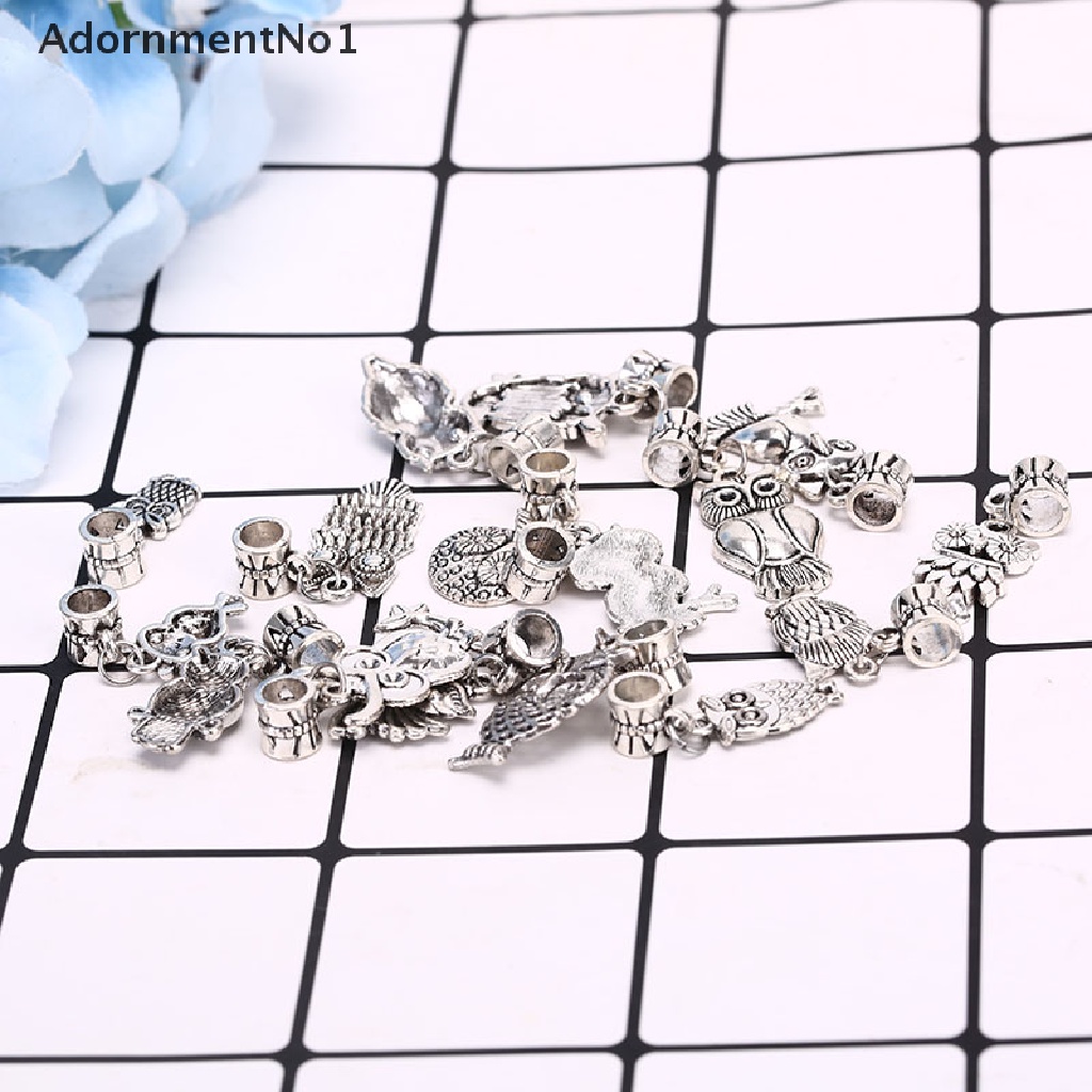 (AdornmentNo1) 16 Pcs Liontin Bentuk Burung Hantu Bahan Alloy Warna Silver Untuk Membuat Perhiasan DIY