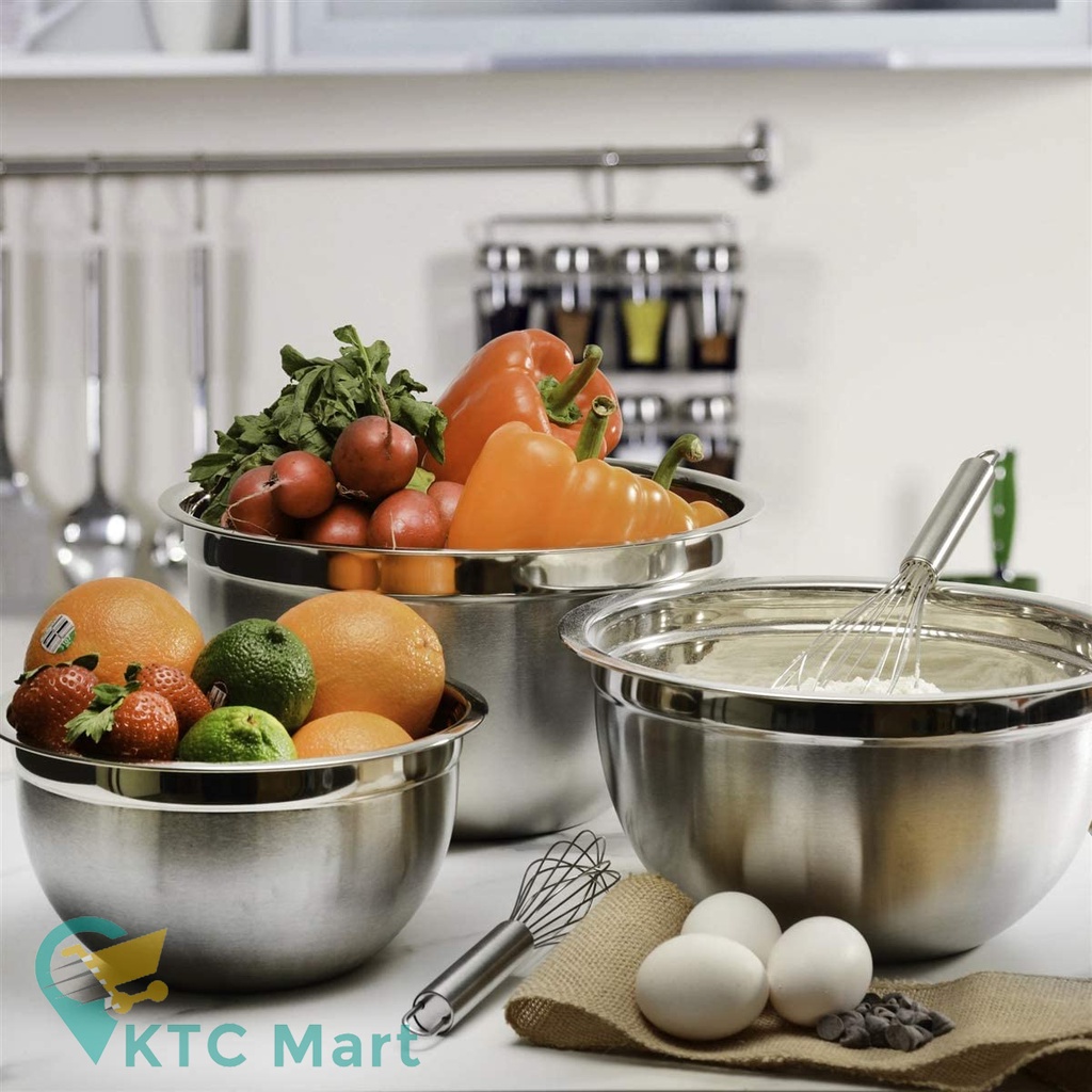 KTCmart - Mixing Bowl 28 cm/ Mangkok Baskom Adonan Stainless Steel