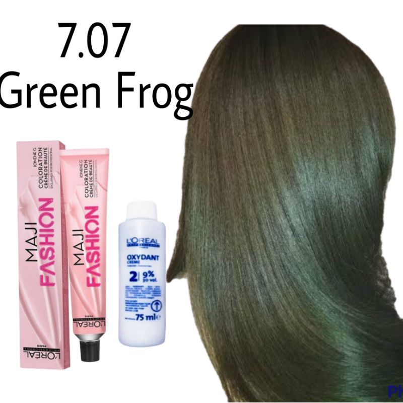 Cat rambut loreal majifashion maji fashion 7.07 green frog , pewarna rambut