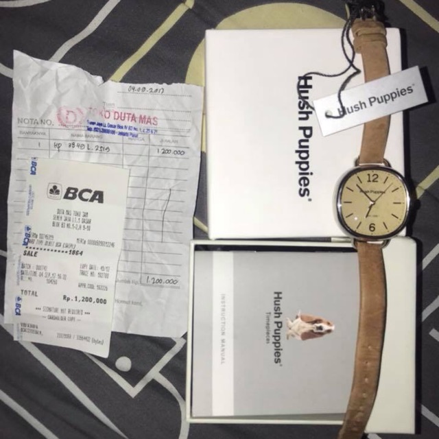 Preloved Jam Hush Puppies Original 100% Money Guarantee Lengkap box nota dll