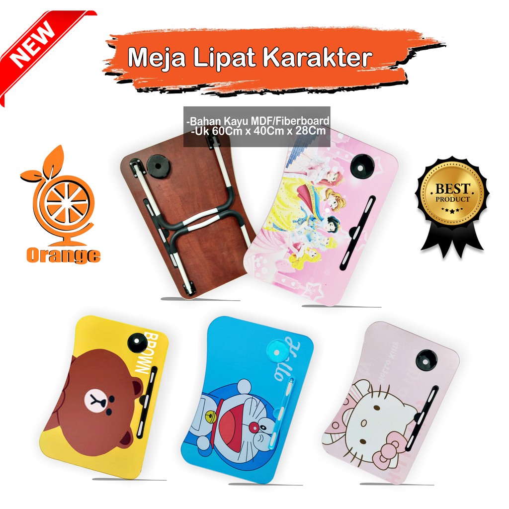 Meja Lipat/Meja Belajar/Meja Karakter Hello Kitty&amp;Doraemon/Meja Laptop Kreasirumah88