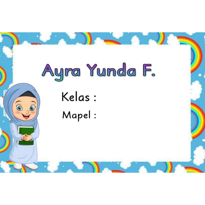 

(ISI 50 PCS, BISA CUSTOM NAMA) LABEL BUKU SEKOLAH ANAK