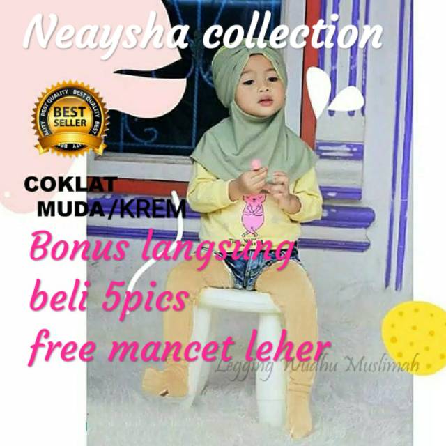 OBRAL MUMER Legging wudhu anak remaja 14-16thn Neaysha Collection All size